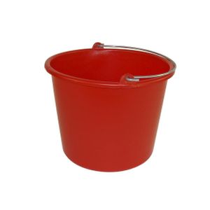 Huishoud emmer - rood - kunststof - 12 liter - D29 x H35 cm