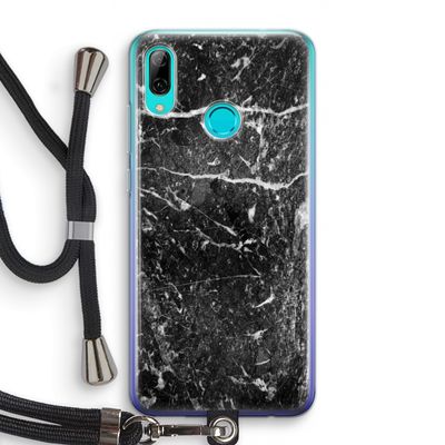 Zwart marmer: Huawei P Smart (2019) Transparant Hoesje met koord