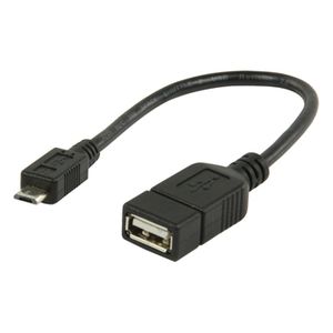 Valueline VLMP60515B0.20 kabeladapter/verloopstukje USB 2.0 Micro-B USB 2.0 A Zwart