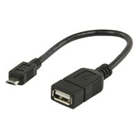 Valueline VLMP60515B0.20 kabeladapter/verloopstukje USB 2.0 Micro-B USB 2.0 A Zwart - thumbnail