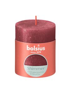 Bolsius  Rustiek Stompkaars 80/68 Shimmer Delicate Red-Delicaat Rood