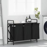 Wasmand 3 vakken met plank grijs sonoma eiken