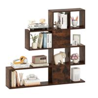 Moderne 5-laags Houten Scheidingswand in Ladderstijl voor Boeken 120 x 19,5 x 109 cm Bruin
