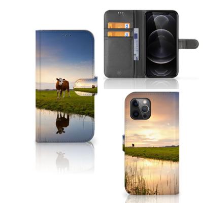 Apple iPhone 12 Pro Max | Telefoonhoesje | Met pasjeshouder | Koe
