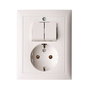 Berker S1 combinatie serieschakelaar/wandcontactdoos RA wit