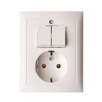 Berker S1 combinatie serieschakelaar/wandcontactdoos RA wit