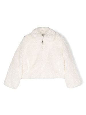 Stella McCartney Kids veste en fourrure artificielle à fermeture zippée - Tons neutres