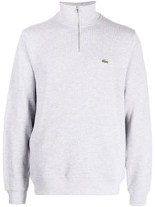 Lacoste pull nervuré à col montant - Gris