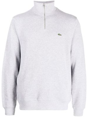 Lacoste sweat nervuré à col montant - Gris