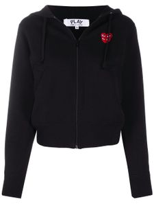 Comme Des Garçons Play hoodie zippé à logo - Noir