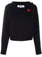 Comme Des Garçons Play hoodie zippé à patch logo - Noir - thumbnail