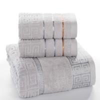 3 PC'S Plaid katoen handdoek bad set (donkergrijs)