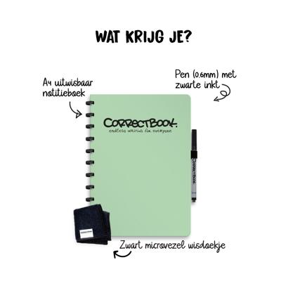 Correctbook Original A4 Misty Mint Gelinieerd - Uitwisbaar / Herschrijfbaar Notitieboek Correctbook Original A4 Misty Mint Gelinieerd - Uitwisbaar / Herschrijfbaar Notitieboek