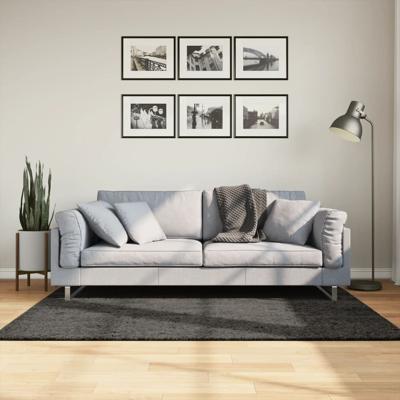 VidaXL Vloerkleed istan hoogpolig glanzend 120x170 cm antracietkleurig