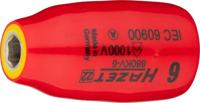 HAZET Dopsleutel · geïsoleerd 880KV-6 · 3/8 inch (10 mm) vierkant hol · Buiten-zeskant-tractieprofiel · SW 6 mm