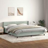Boxspring met matras fluweel lichtgrijs 180x220 cm