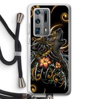Huilende Wolf: Huawei P40 Pro Plus Transparant Hoesje met koord