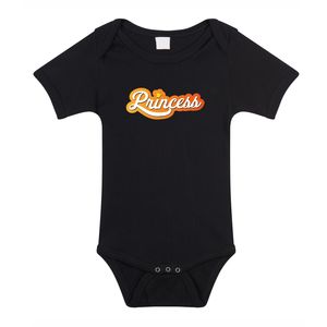 Princess koningsdag romper zwart voor babys