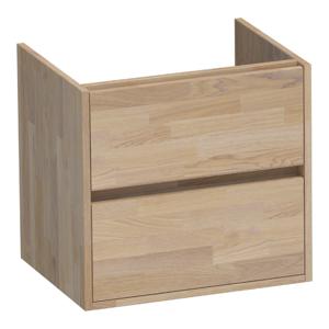 BRAUER Nexxt Wastafelonderkast - 60x46x55cm - 2 greeploze softclose lades - 1 sifonuitsparing - hout - grey oak 1071