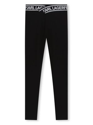 Karl Lagerfeld Kids legging à taille logo - Noir