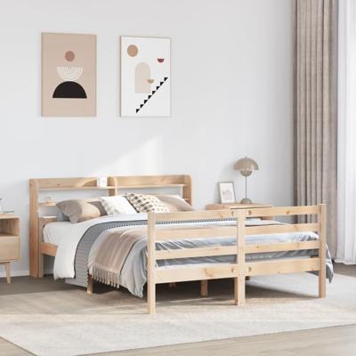 Bedframe met hoofdbord massief grenenhout 160x200 cm