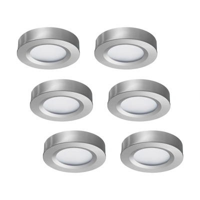 LED-opbouwspot set 6 stuks Adria zilver 3W dimbaar
