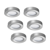 LED-opbouwspot set 6 stuks Adria zilver 3W dimbaar