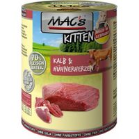 MAC's Kitten Kattenvoer - Kalfs- & Kippenhartjes Blik - 6x400 g - thumbnail