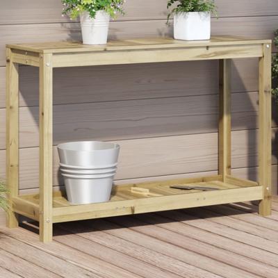 Oppottafel met schap 108x35x75 cm geïmpregneerd grenenhout