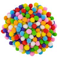 Pompons - 500x - gekleurd - 25 mm - hobby/knutsel materialen