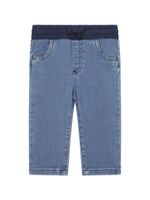 Dolce & Gabbana Kids jean en coton stretch à lien de resserrage - Bleu