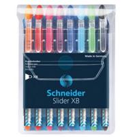 Schneider Schreibgeräte Slider Basic Zwart, Blauw, Lichtblauw, Lichtgroen, Oranje, Roze, Rood, Violet Stick balpen Extra vet 8 stuk(s) - thumbnail