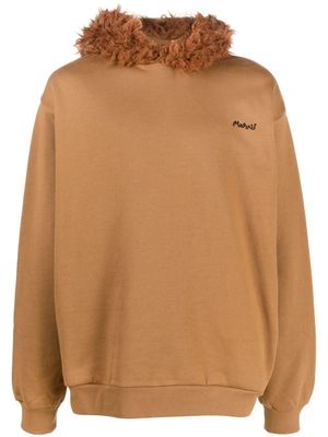 Marni hoodie à logo brodé - Marron