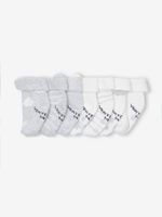 Set van 7 paar sokken met "sneeuw en beren" voor baby's gemêleerd grijs