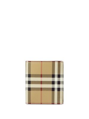 Burberry portefeuille pliant à carreaux - Tons neutres