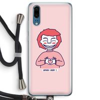 Hartje: Huawei P20 Transparant Hoesje met koord