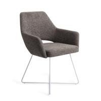 Jesper Home Eetkamerstoel 'Yanai' Cross White, kleur Amazing Grey