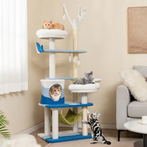 Kattenboom met Oceaanthema Krabpalen van Sisal Kennel Platform Hangmat Springplatforms Speelgoed Krabpaal voor Katten Binnenshuis