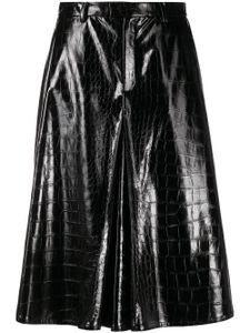 Maison Margiela short en cuir artificiel à effet peau de crocodile - Noir