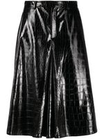 Maison Margiela short en cuir artificiel à effet peau de crocodile - Noir - thumbnail