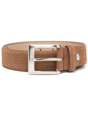 Gianfranco Ferré Pre-Owned ceinture en tweed à boucle carrée - Marron