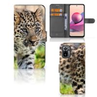 Xiaomi Redmi Note 10S | 10 4G | Poco M5s | Telefoonhoesje | Met pasjeshouder | Baby Luipaard