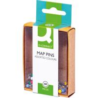 Q-CONNECT signalisatiespelden, geassorteerde kleuren, doosje van 60 stuks