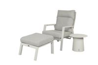 Qopps Okios loungestoel met voetenbank en bijzettafeltje