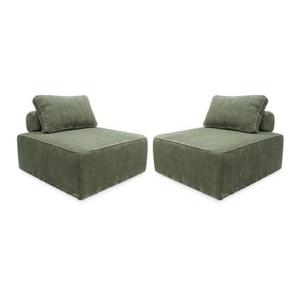 sweeek - Fauteuil voor modulaire bank ribfluweel (set van 2)