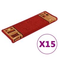 vidaXL Trapmatten zelfklevend 15 st 65x21x4 cm rood - thumbnail