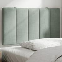 Hoofdbordkussen 90 cm velvet lichtgrijs