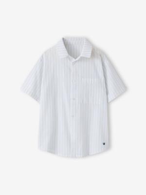 Gestreept hemd met korte mouwen blauw, gestreept