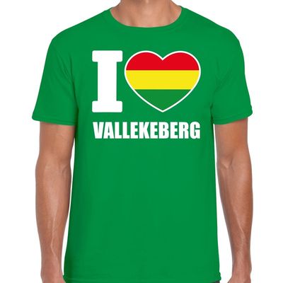 Carnaval I love Vallekeberg t-shirt groen voor heren