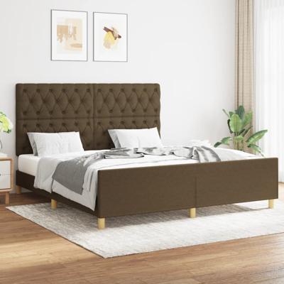 Bedframe zonder matras stof donkerbruin 160x200 cm